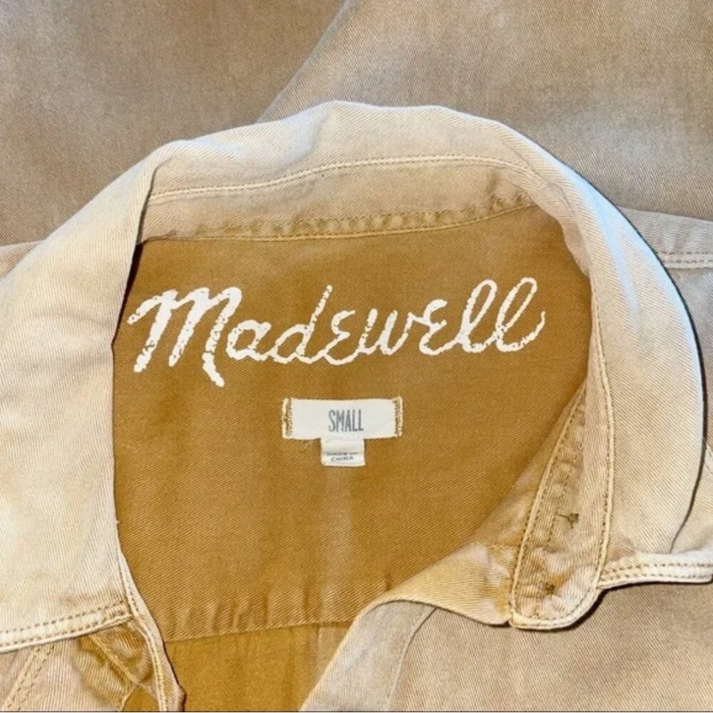 MADEWELL Tomboy Work Shirt in Yellow Denim 100% Cotton SZ S - Picture 5 of 7